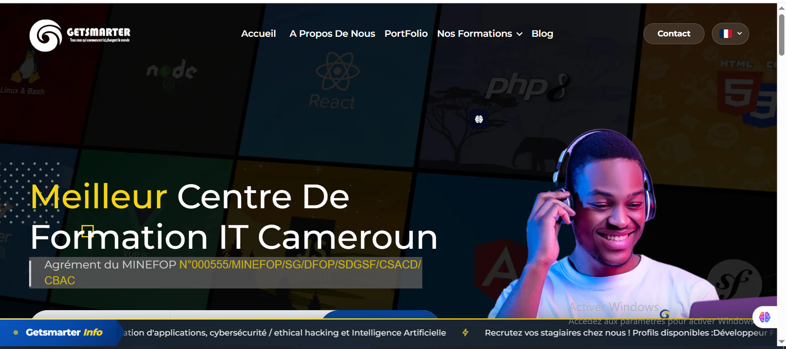 Aperçu du projet Site Getsmarter