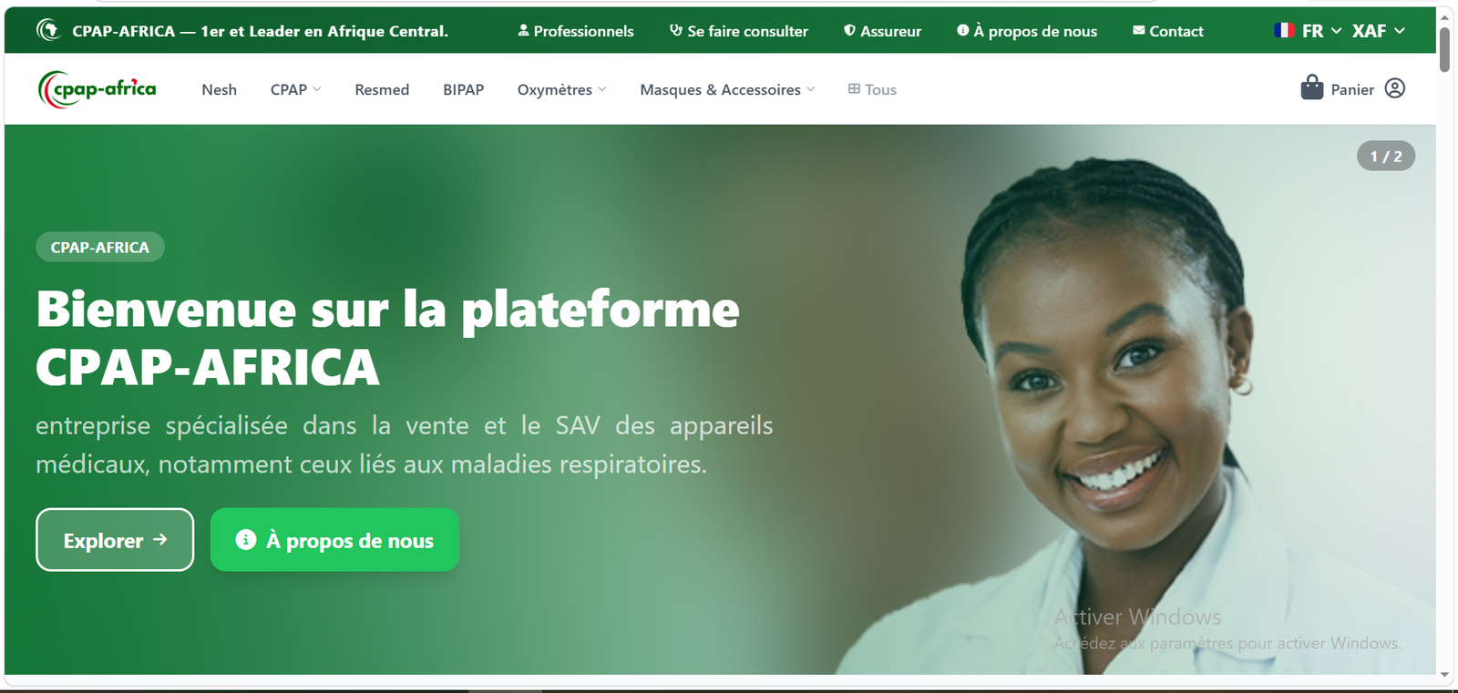 Aperçu du projet CPAPAFRICA – Plateforme e-commerce médicale & gestion de santé